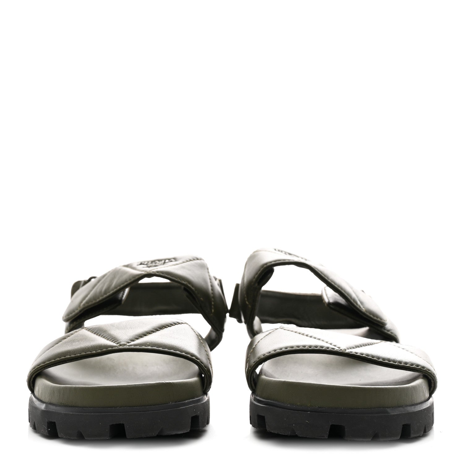 Prada Nappa Quilted Padded Slingback Sandals 40 Militare 3 of 11
