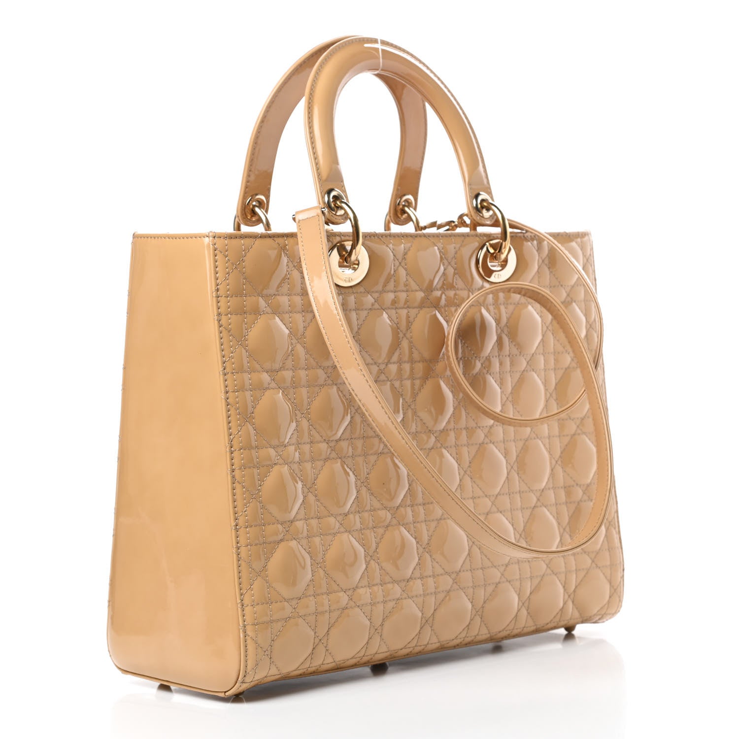 Christian Dior Patent Cannage Large Lady Dior Beige 3 of 12