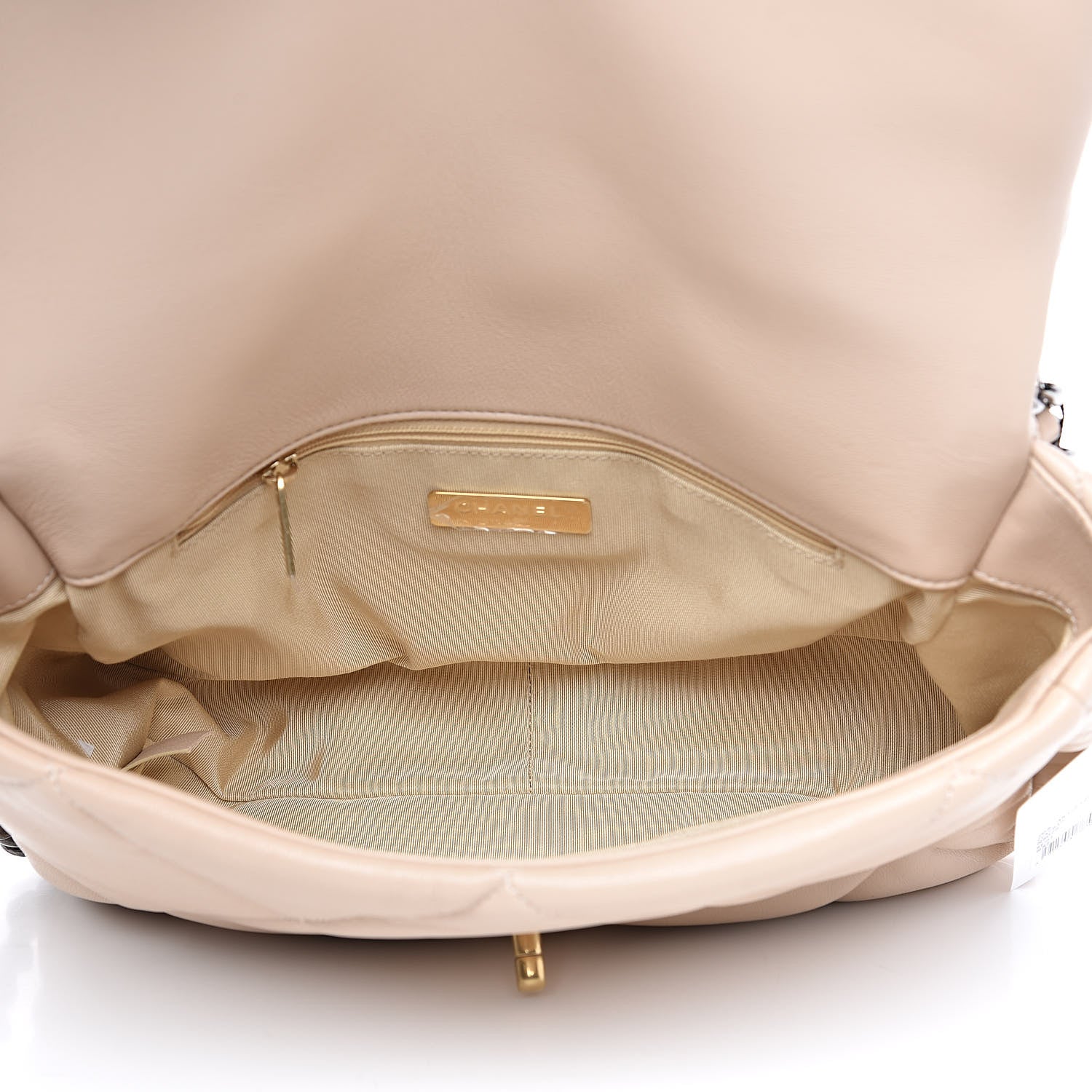 Chanel Goatskin Quilted Large 19 Flap Beige 4 of 10