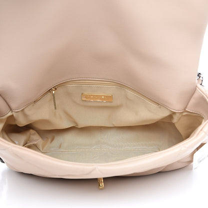 Chanel Goatskin Quilted Large 19 Flap Beige 4 of 10
