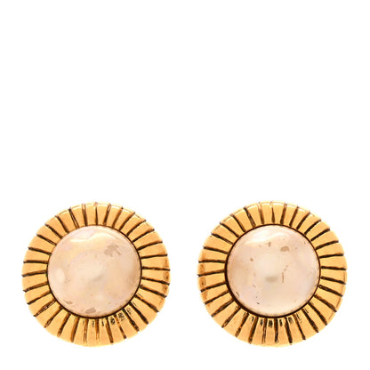 Chanel Pearl Round Clip On Earrings Gold 1 of 5