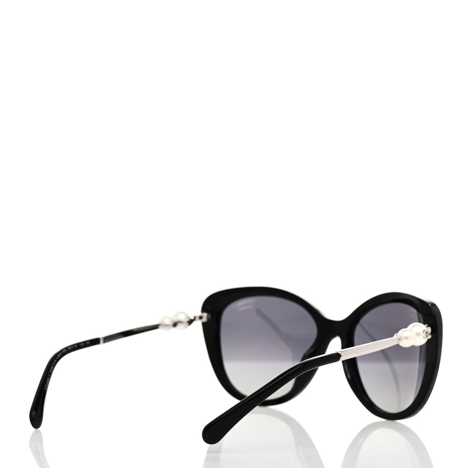 Chanel Acetate Polarized Butterfly Winter Pearl Sunglasses 5339-H Black 4 of 8