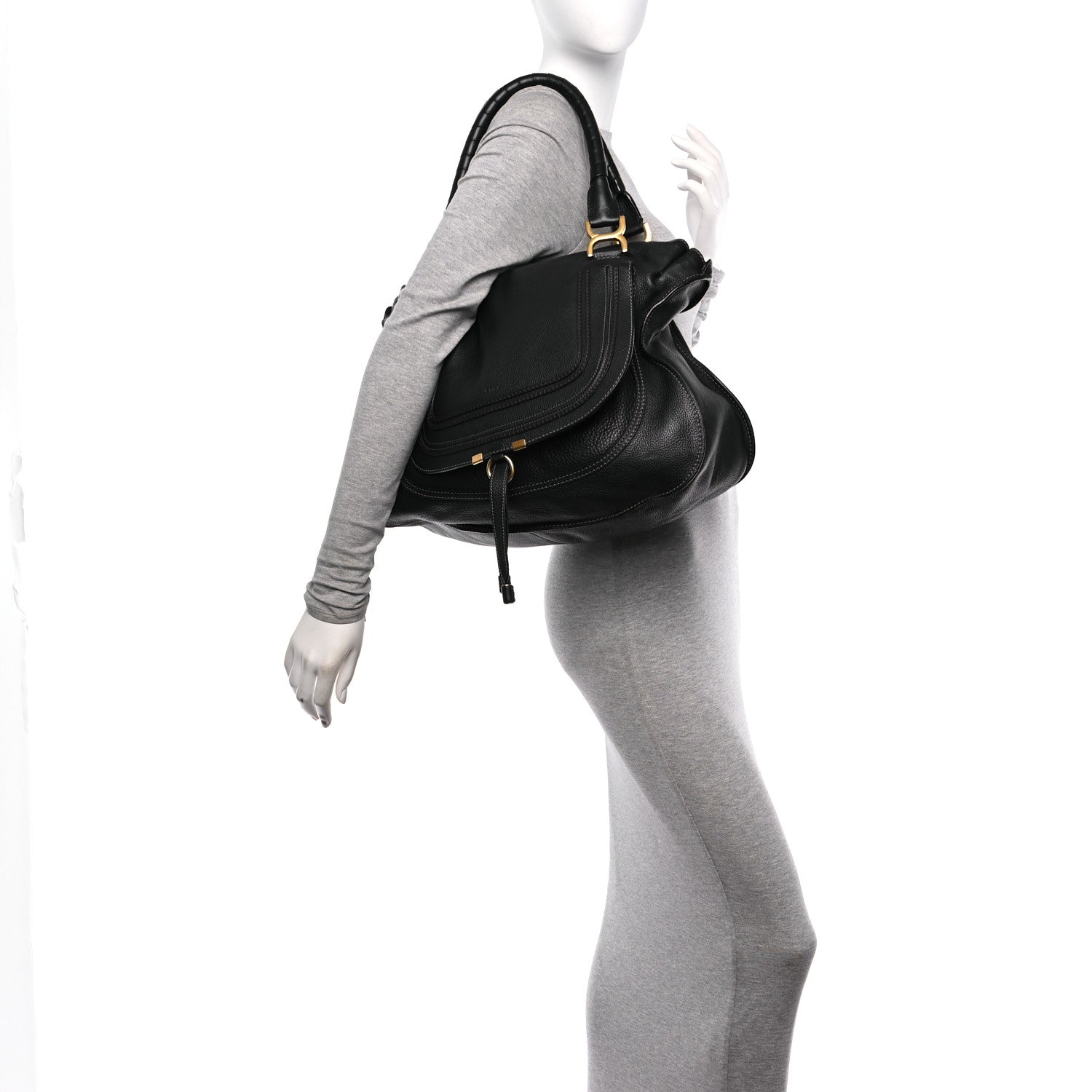 Chloe Calfskin Large Marcie Satchel Black 2 of 10