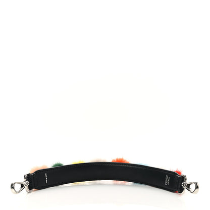 Fendi Mink Fur Pom Pom Mini Strap You Black Multicolor 2 of 4