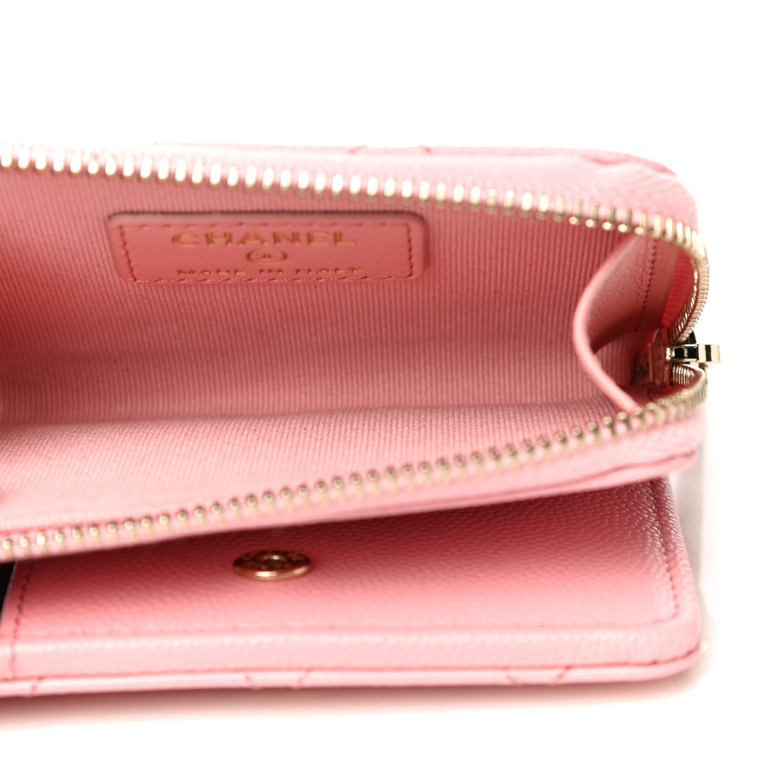 Chanel Caviar Quilted Compact Zipped Wallet Pink 5 of 12