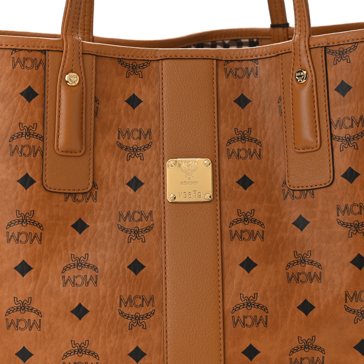 Visetos Medium Liz Reversible Shopper Tote Cognac