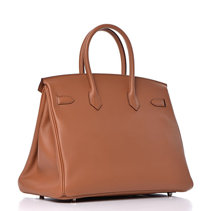 Hermes Swift Epsom Tressage Birkin 35 Gold Bleu du Nord Bleu Indigo 3 of 33