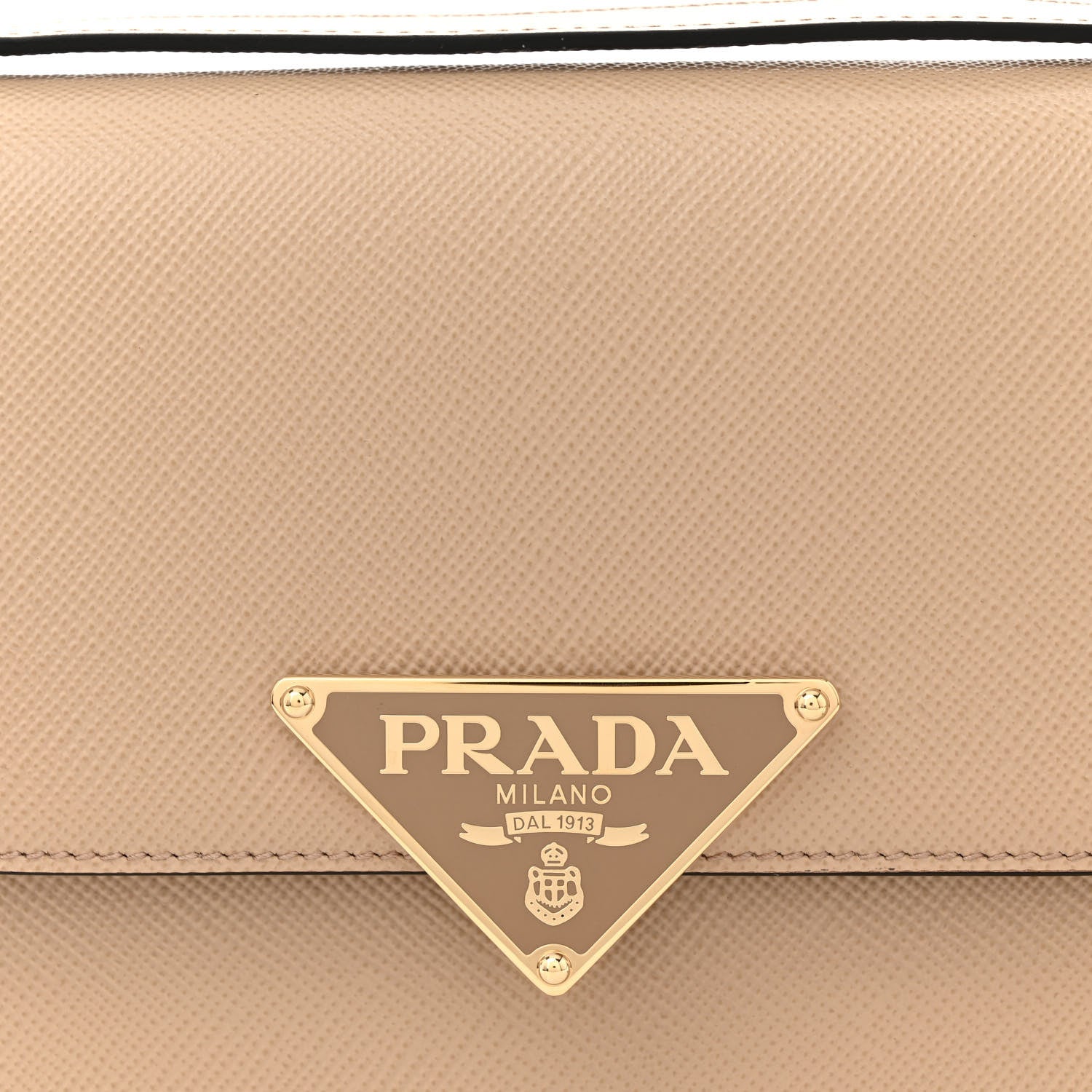 Prada Saffiano Cuir Triangle Embleme Flap Shoulder Bag Sabbia 7 of 11