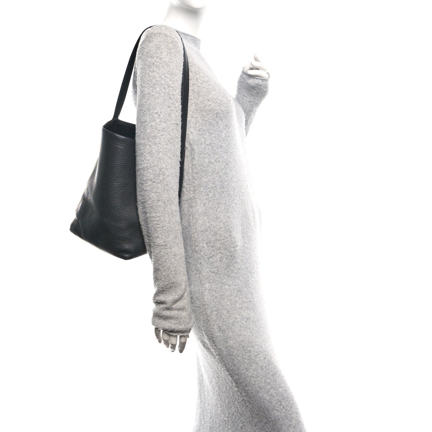 Grained Calfskin Medium N/S Park Tote Black