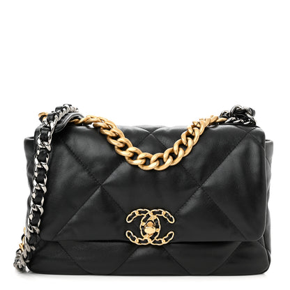 Chanel Goatskin Quilted Medium Chanel 19 Flap Black 1 of 11