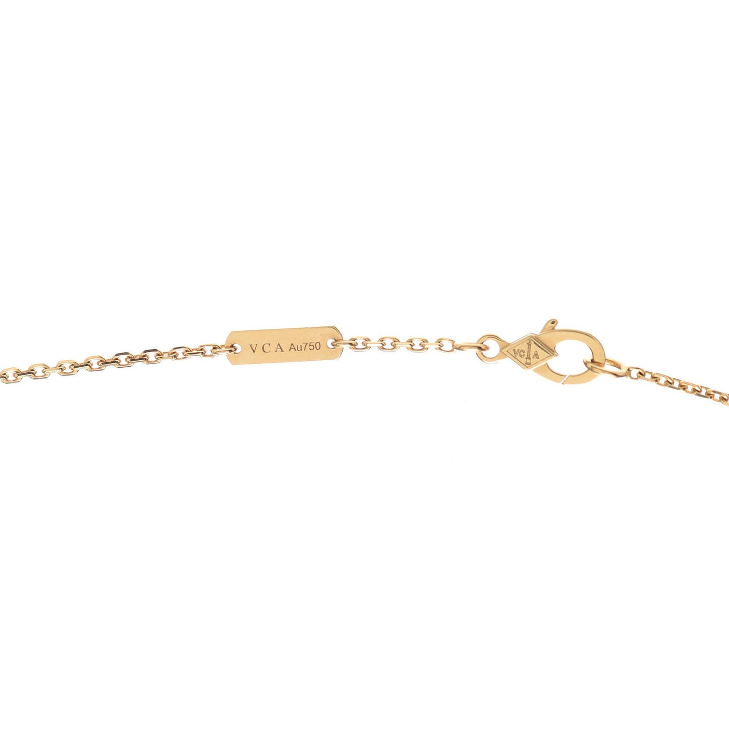 18K Yellow Gold Black Onyx Vintage Alhambra Pendant Necklace