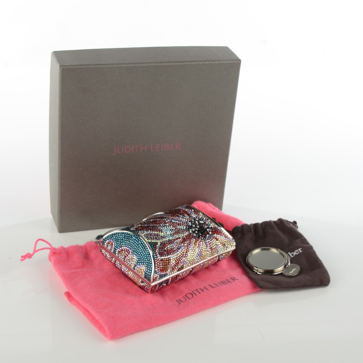 Swarovski Crystal Flower Minaudiere Clutch