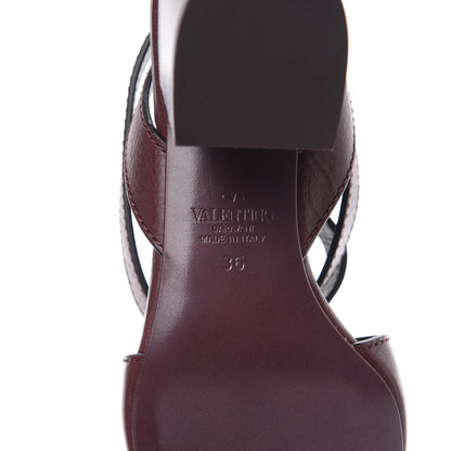 Valentino Garavani Grainy Cowhide VLogo 60mm Sandals 36 Rubin 6 of 8