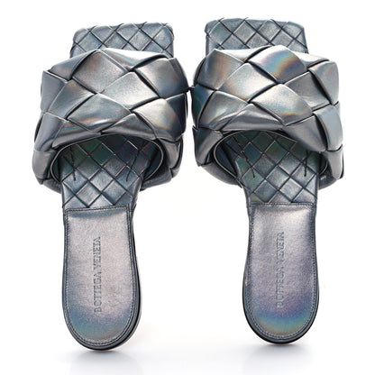 Bottega Veneta Laser Nappa Maxi Intrecciato Lido Flat Sandals 39 Oyster 2 of 9