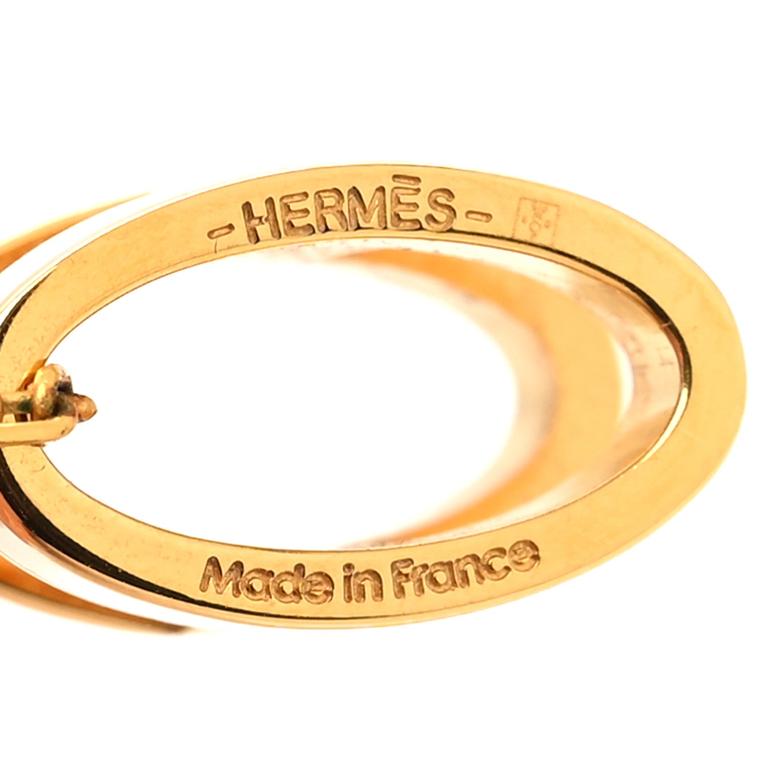 Hermes Lacquered Gold Pop H Pendant Necklace White 5 of 5