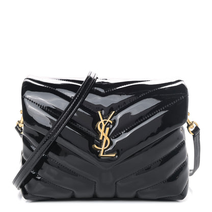 Saint Laurent Patent Y Quilted Monogram Toy Loulou Crossbody Bag Black 1 of 8