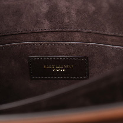Saint Laurent Calfskin Medium Monogram Sunset Shoulder Bag With Braided Strap Natural Brown 6 of 13