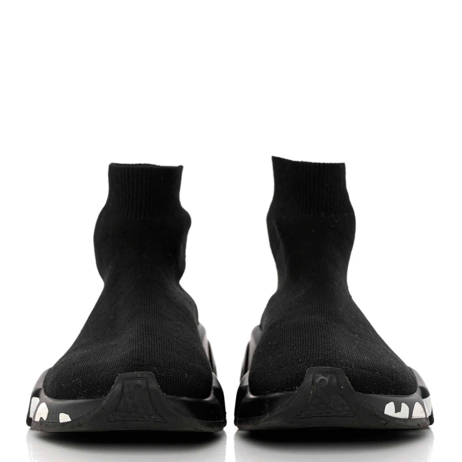 Balenciaga Neoprene Knit Womens Speed Graffiti Sneakers 37 Black White 2 of 8