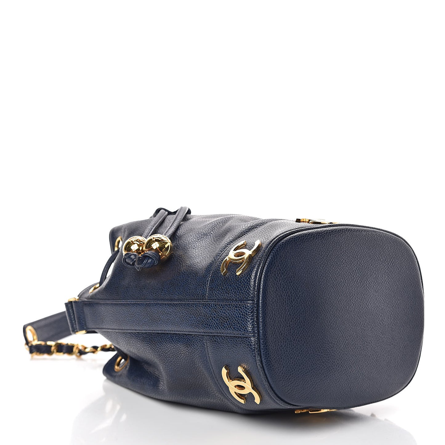Caviar CC Drawstring Shoulder Bag Blue