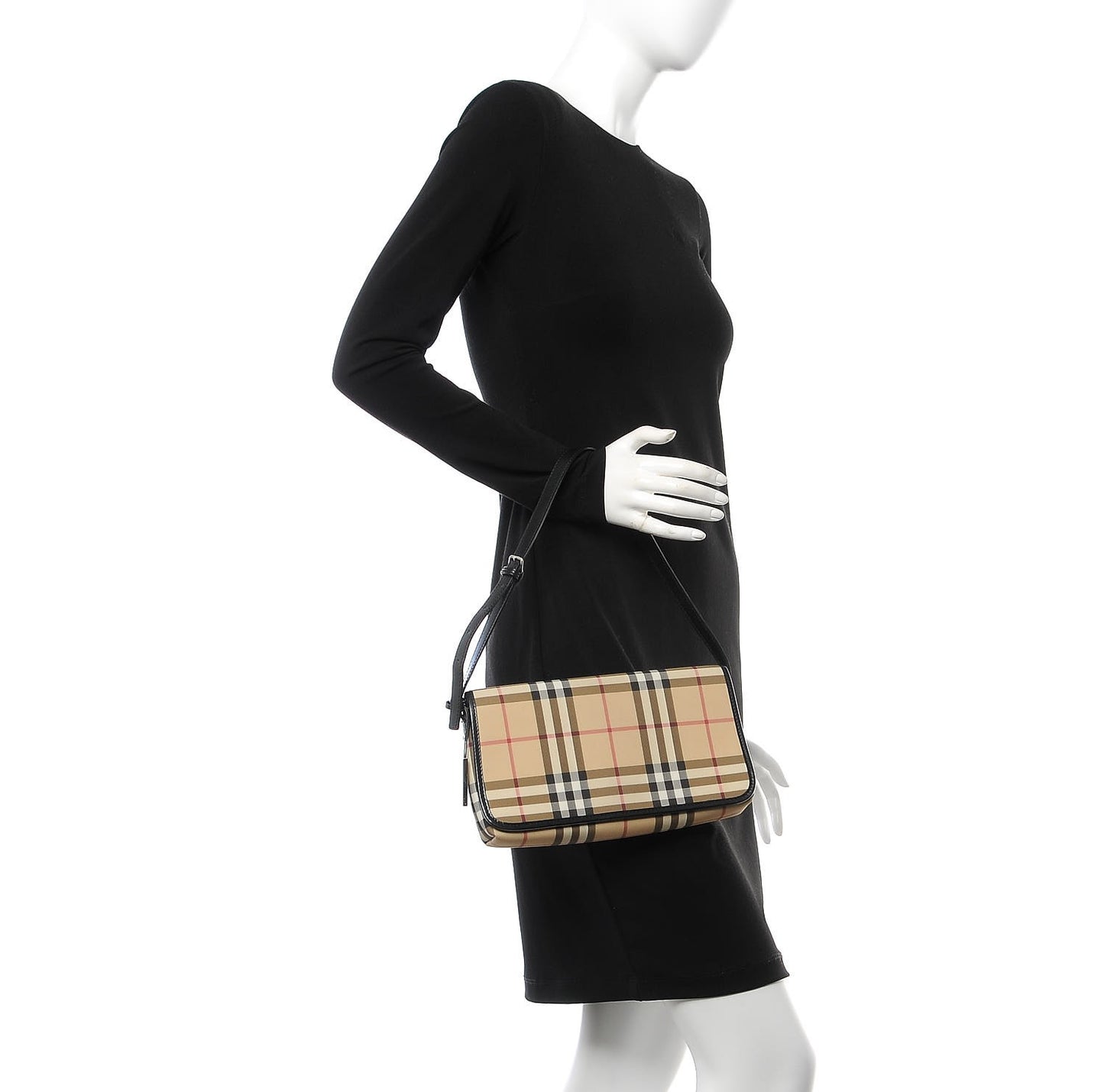 House Check Shoulder Bag Black