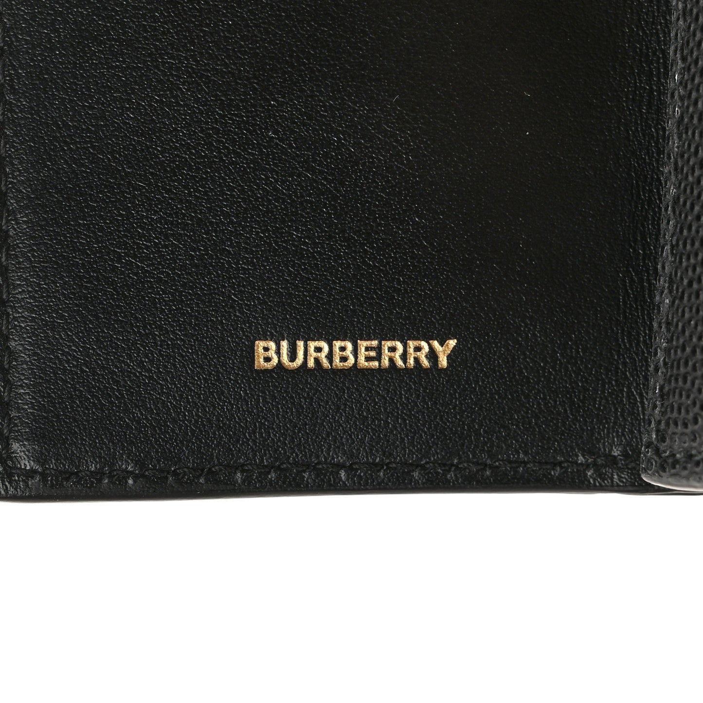 Grained Calfskin TB Compact Tri-Fold Wallet Black