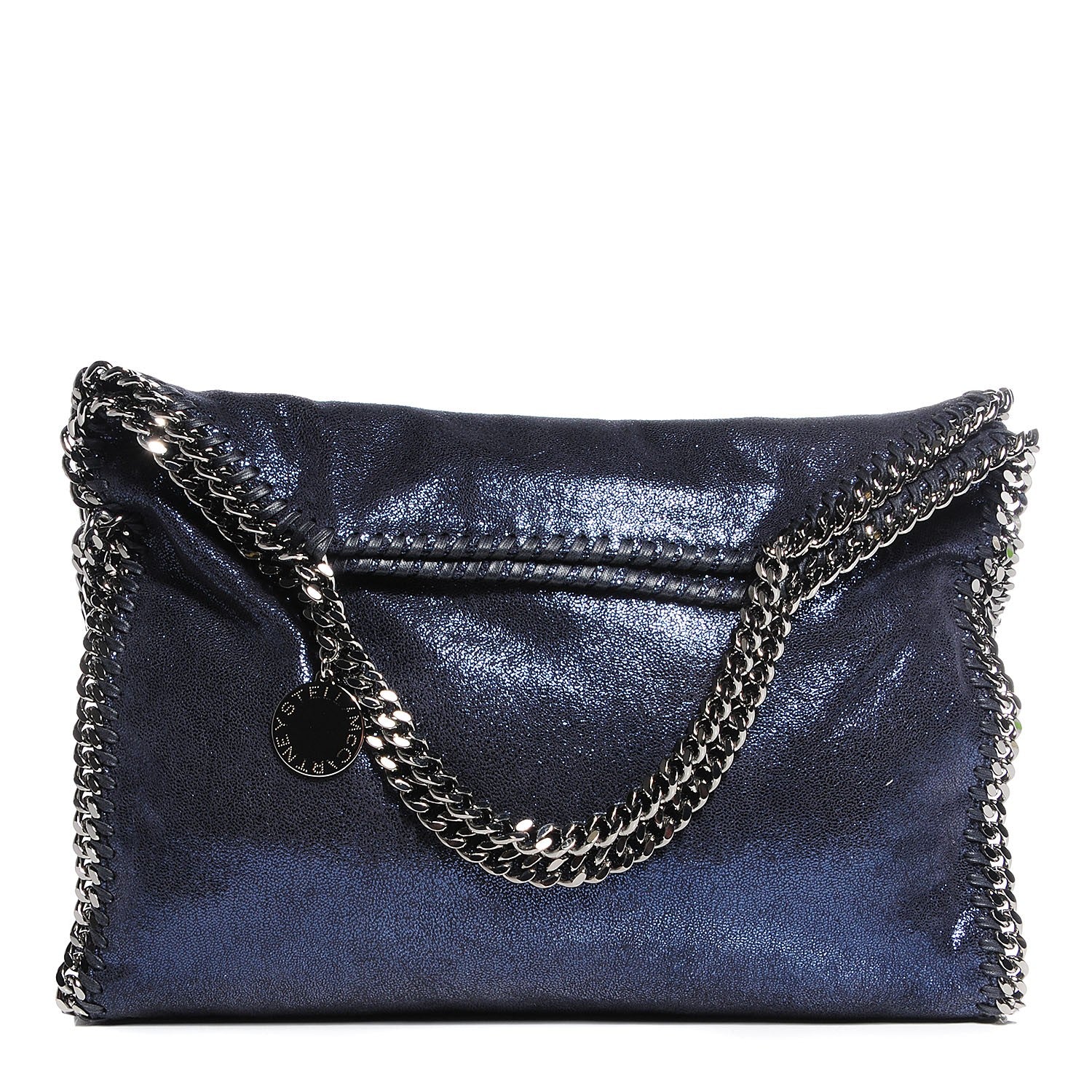 Stella McCartney Faux Leather Falabella Shaggy Deer Fold Over Tote Ink 1 of 11