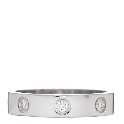 Cartier 18K White Gold 8 Diamond 4mm Wedding Band LOVE Ring 52 6 1 of 4