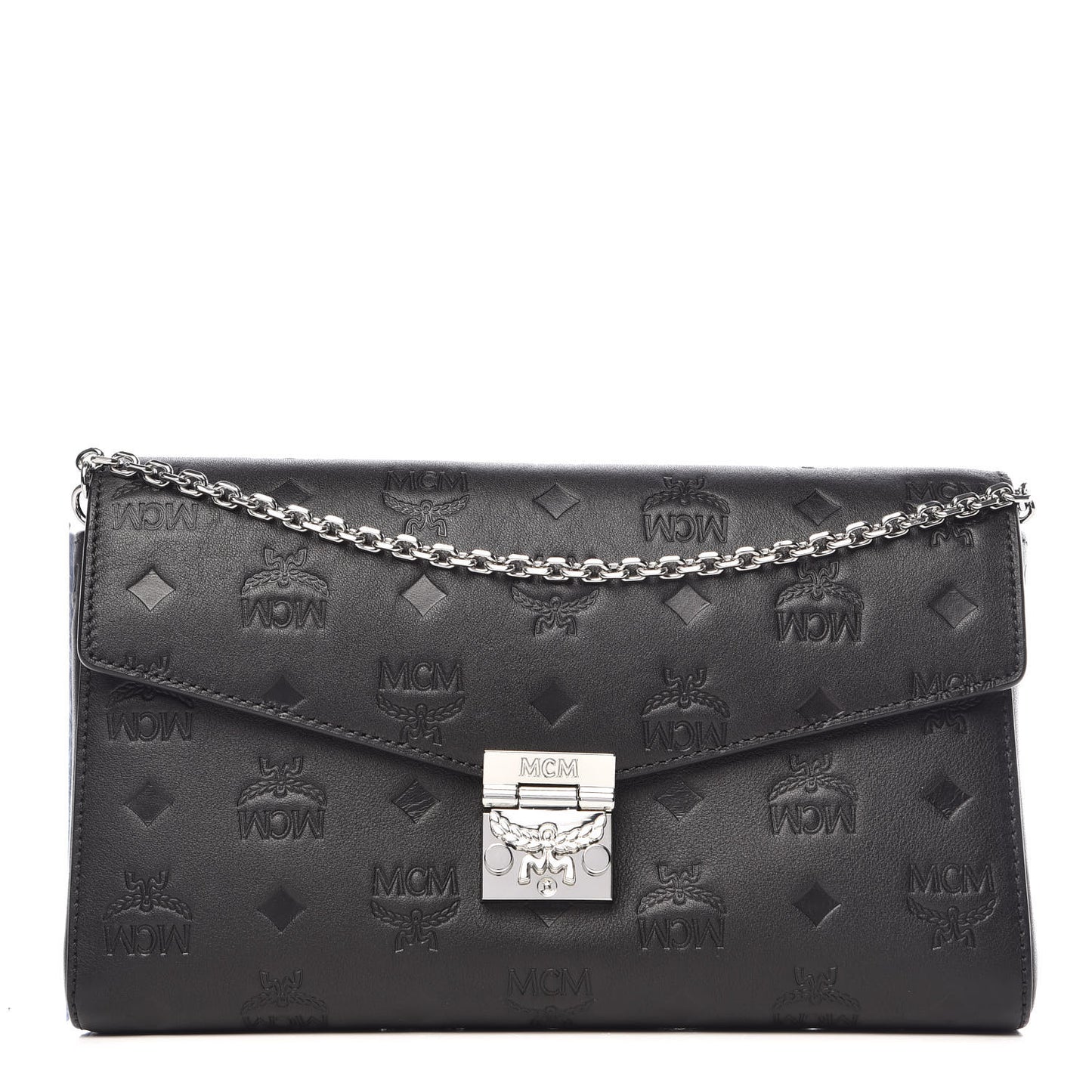 Calfskin Ottomar Monogram Medium Millie Crossbody Bag Black