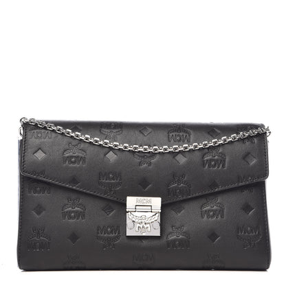 MCM Calfskin Ottomar Monogram Medium Millie Crossbody Bag Black 1 of 9