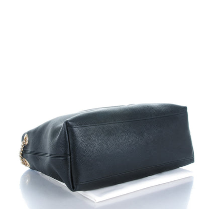 Gucci Pebbled Calfskin Medium Soho Chain Shoulder Bag Black 4 of 7