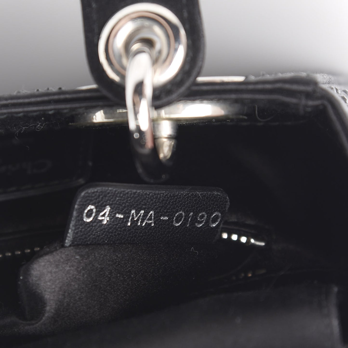 Satin Crystal Cannage Mini Lady Dior Black