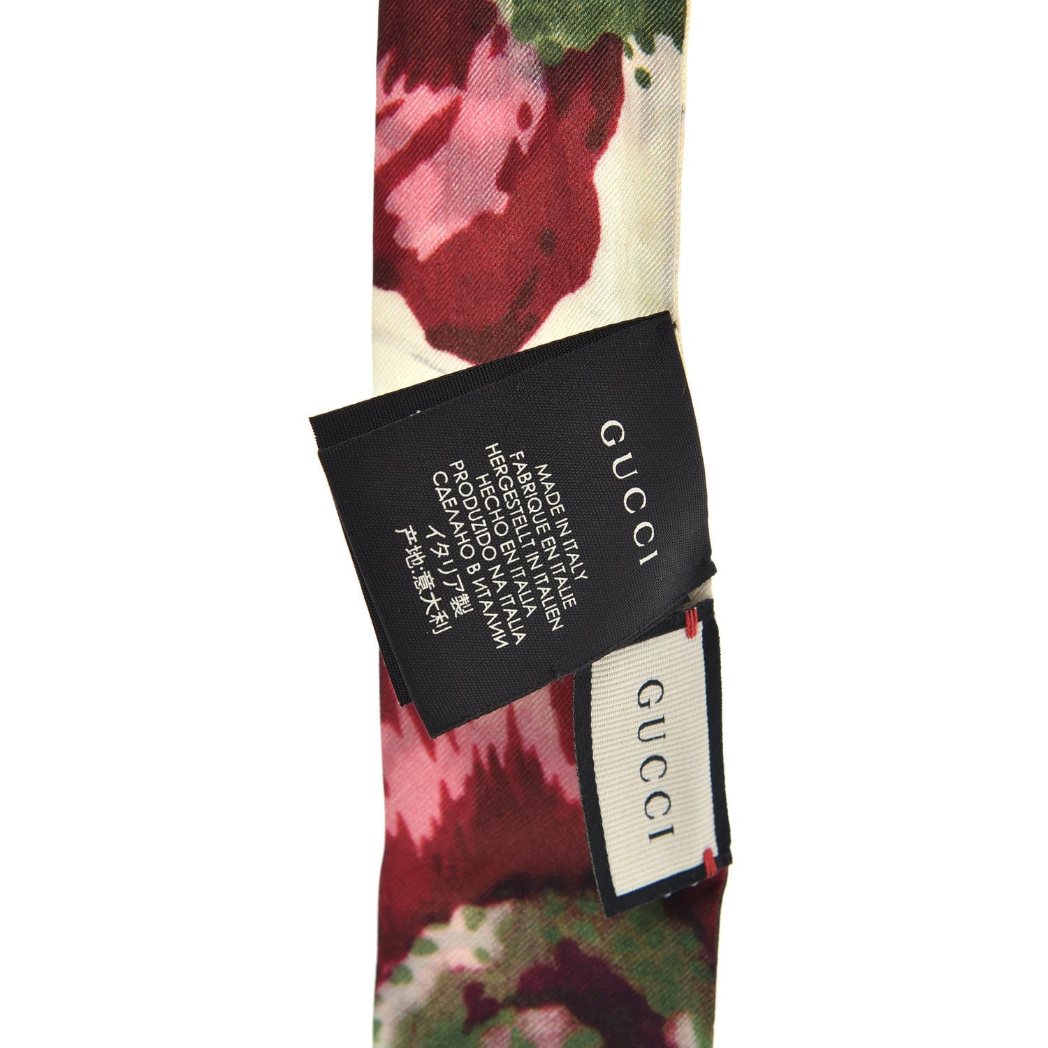 Gucci Silk Twill Floral Neck Bow White 3 of 3