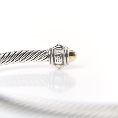 David Yurman Sterling Silver 18K Yellow Gold 4mm Cable Renaissance Bracelet 4 of 5