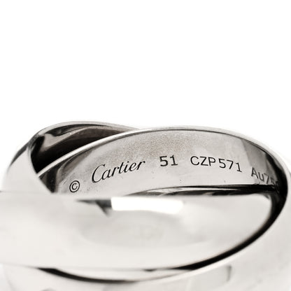 Cartier 18K White Gold Large Trinity Ring 51 5.75 4 of 4