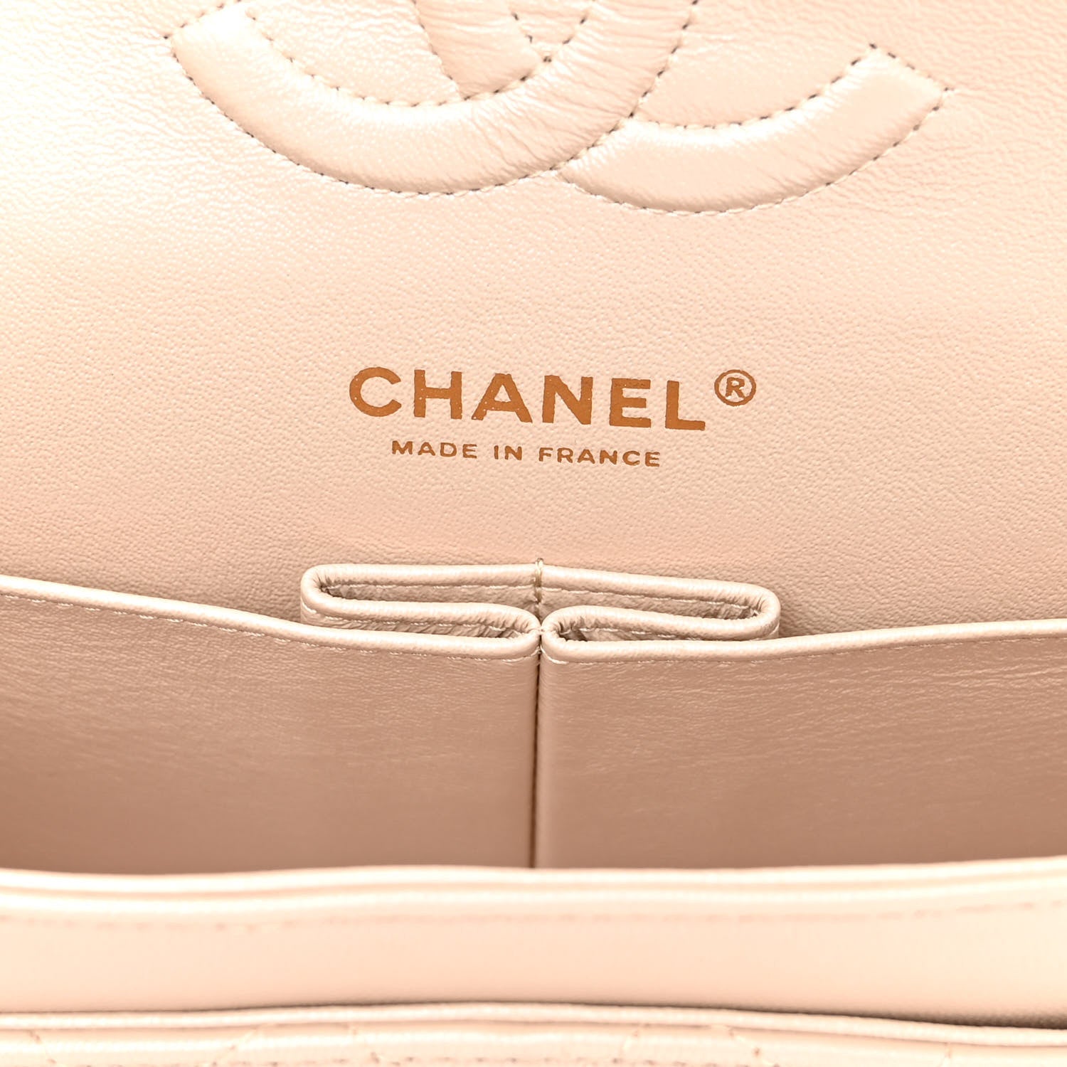 Chanel Iridescent Lambskin Quilted Medium Double Flap Light Beige 6 of 11