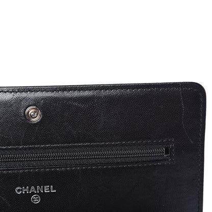Chanel Lambskin Quilted Boy Wallet On Chain WOC Black 11 of 13