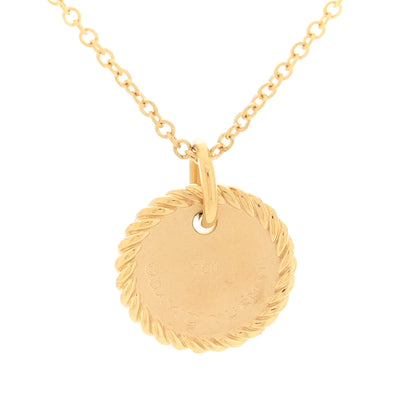 David Yurman 18K Yellow Gold Diamond Initial O Charm Pendant Necklace 4 of 5