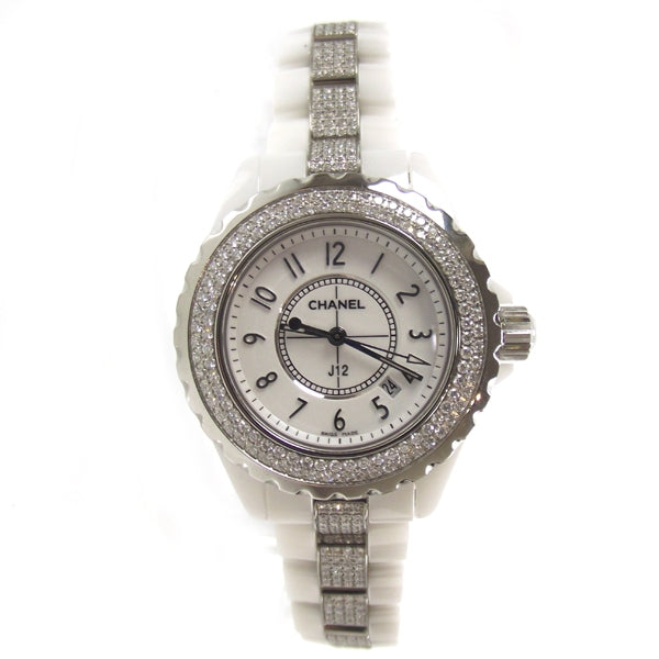 J12 33mm High Tech Ceramic Diamond Watch White