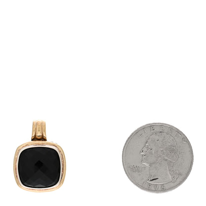 David Yurman Sterling Silver Black Onyx 14mm Albion Enhancer Pendant 2 of 3
