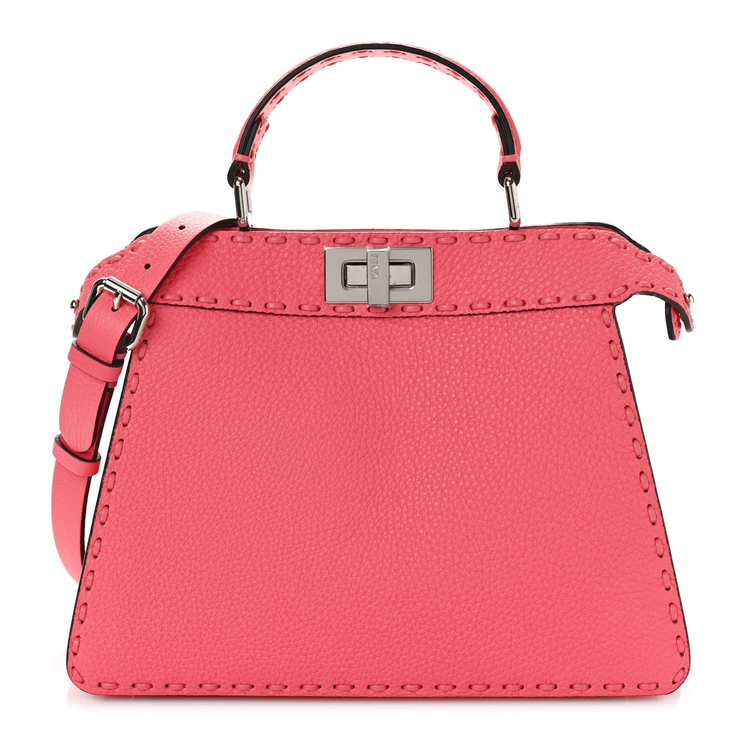 Cuoio Roma Sellerissima Nappa Sintetica Tape Stitch Small Peekaboo I SEE U Satchel Pink Dalia