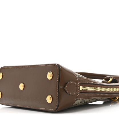 Gucci GG Supreme Monogram Azalea Calfskin Small Horsebit 1955 Top Handle Bag Beige Ebony Brown Sugar 11 of 11