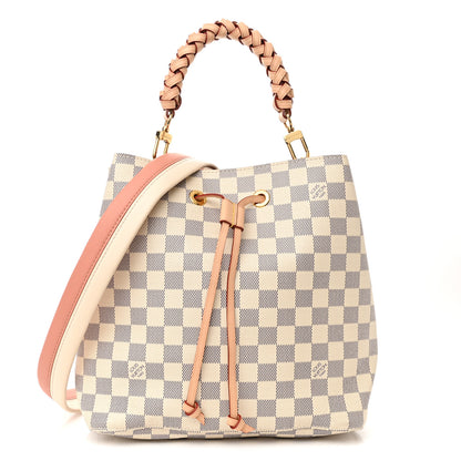 Louis Vuitton Damier Azur Braided Neonoe MM Peach Cream 1 of 12