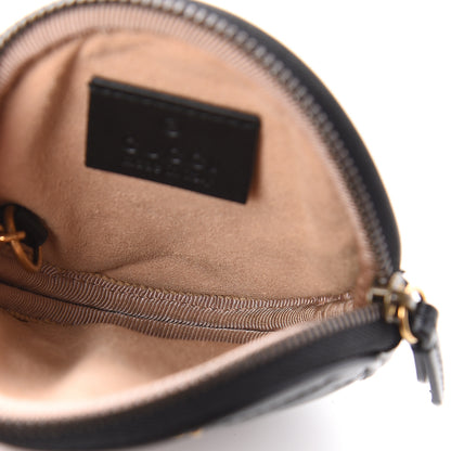 Gucci Calfskin Matelasse GG Marmont Round Coin Purse Black 4 of 5