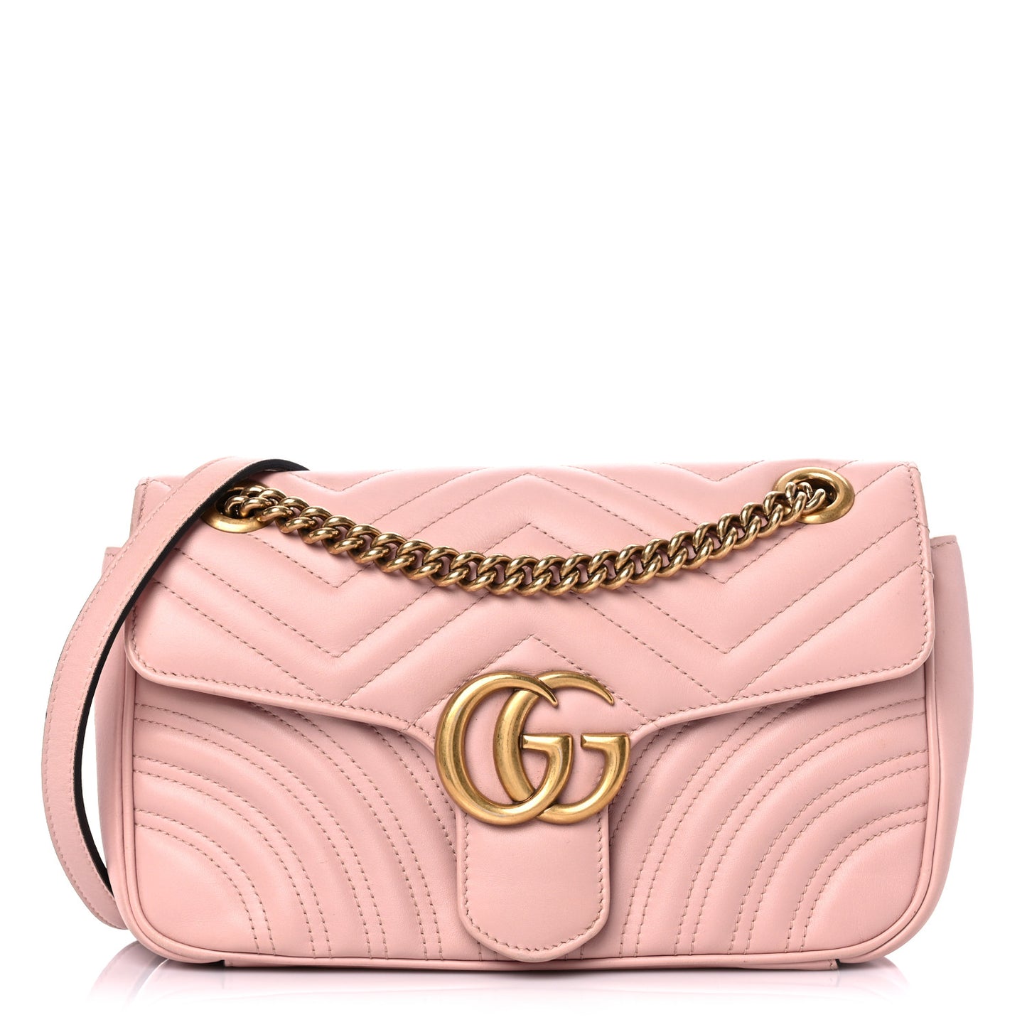 Calfskin Matelasse Small GG Marmont Shoulder Bag Perfect Pink