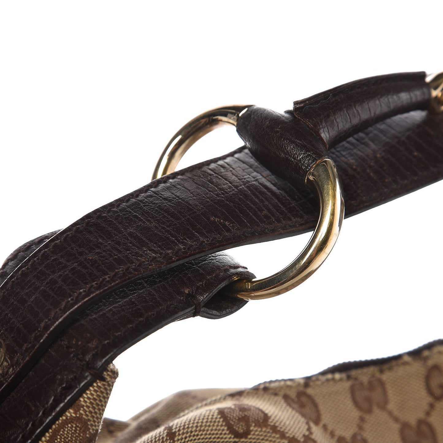 Monogram Medium Horsebit Chain Hobo Dark Brown
