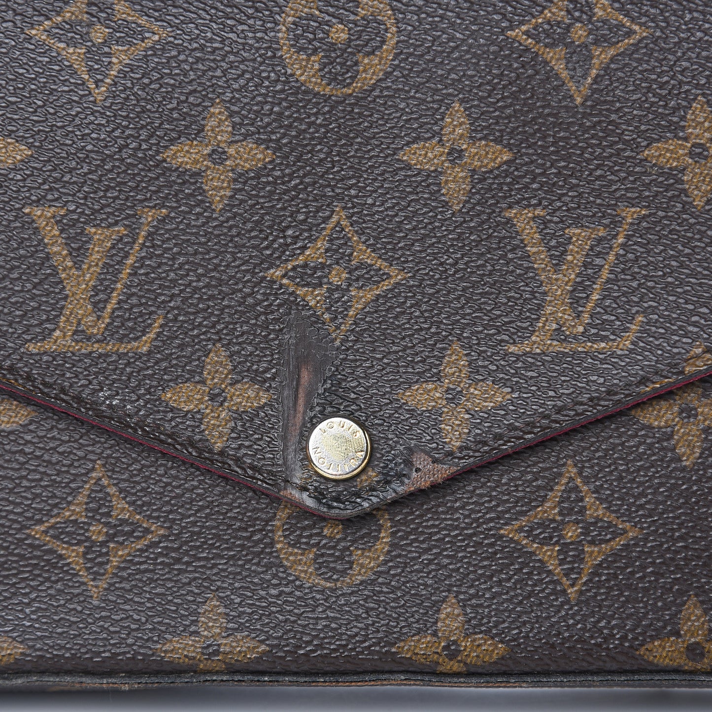 Monogram Pochette Felicie Chain Wallet Fuchsia