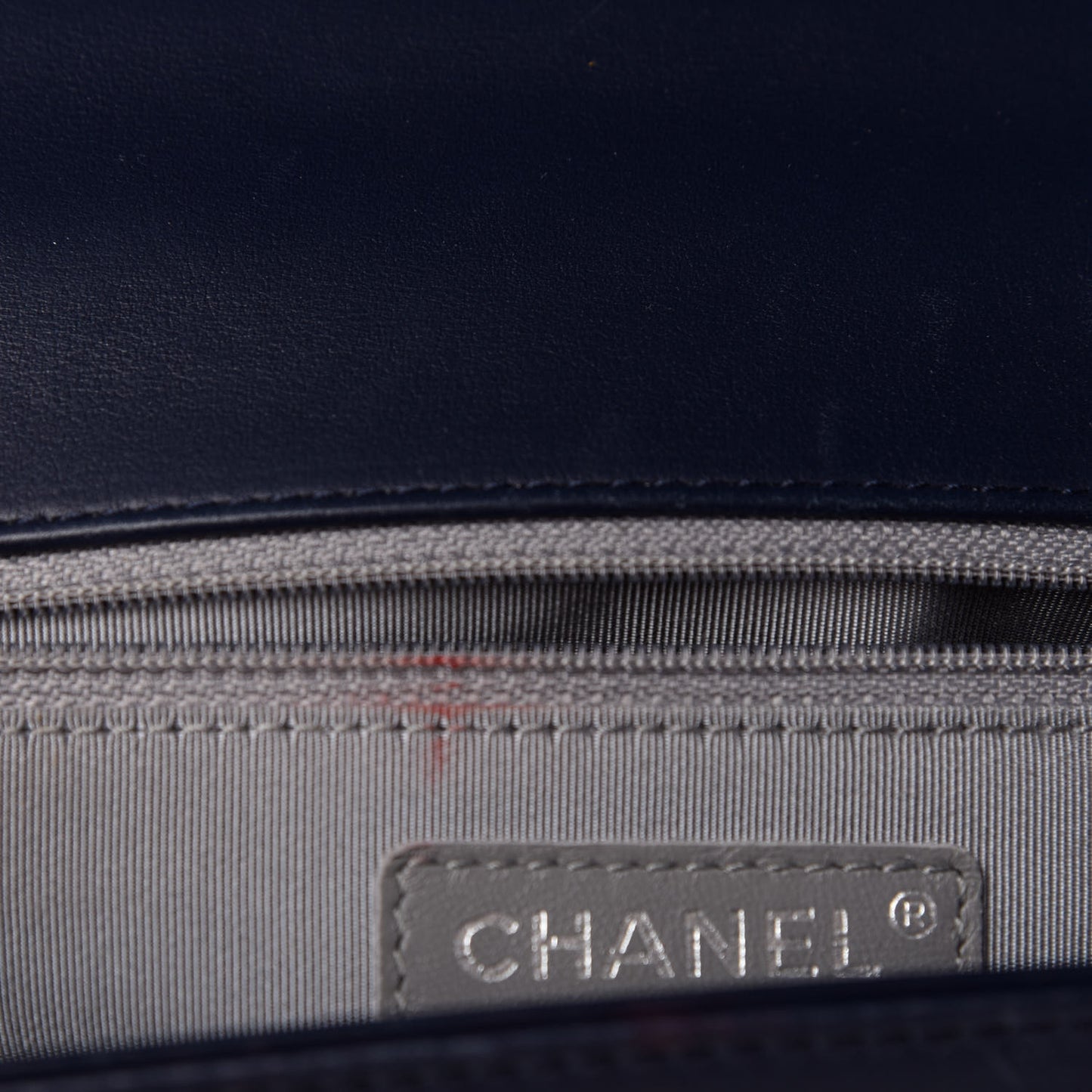 Lambskin Chevron Quilted New Medium Boy Flap Dark Navy Blue