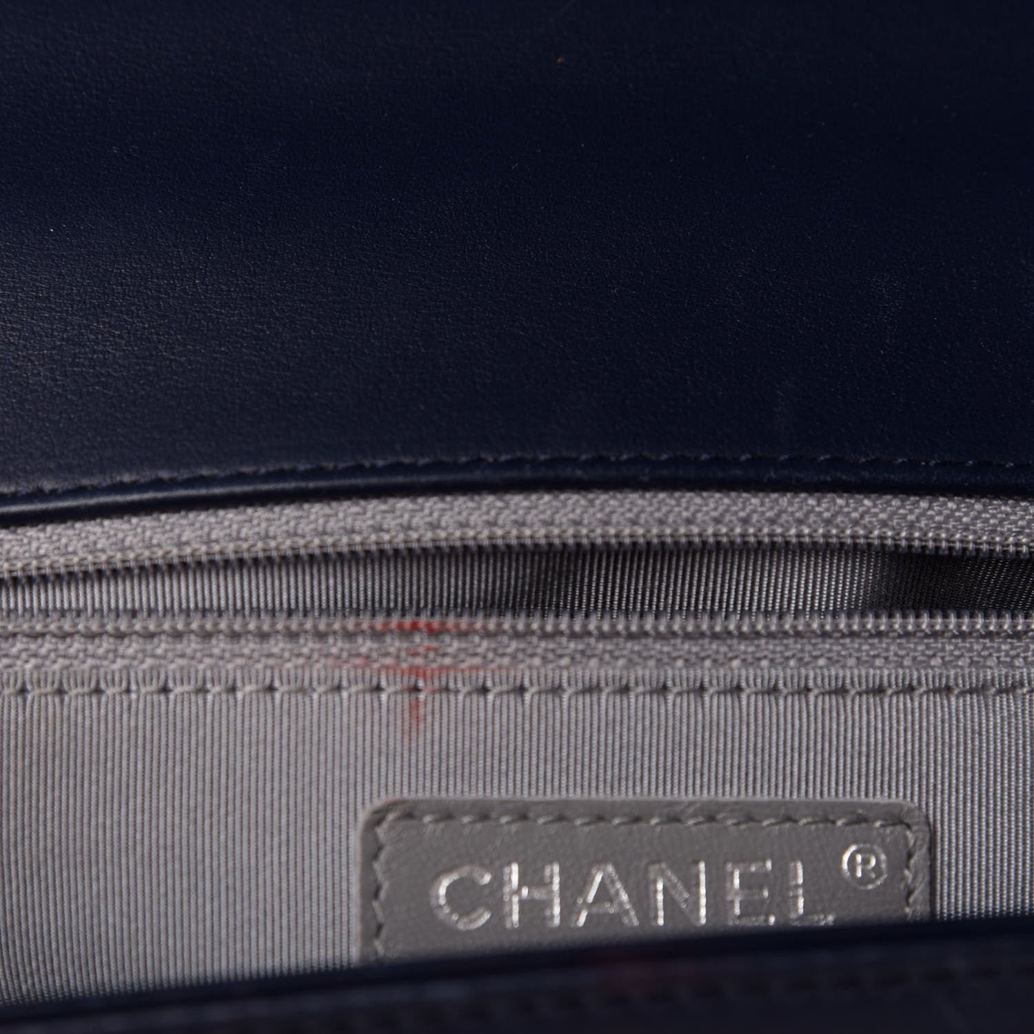 Chanel Lambskin Chevron Quilted New Medium Boy Flap Dark Navy Blue 11 of 12