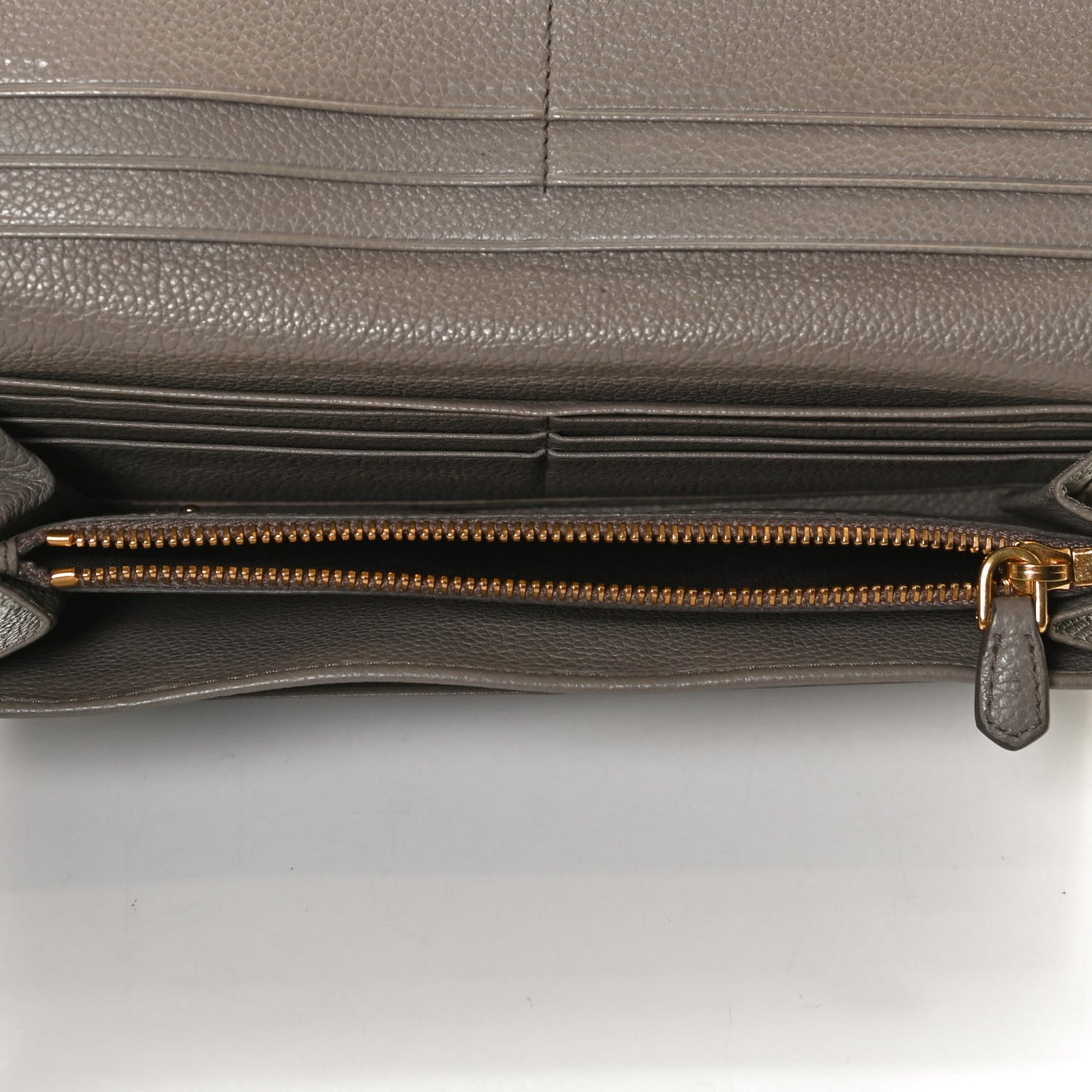 Vitello Daino Metal Continental Flap Wallet Argilla