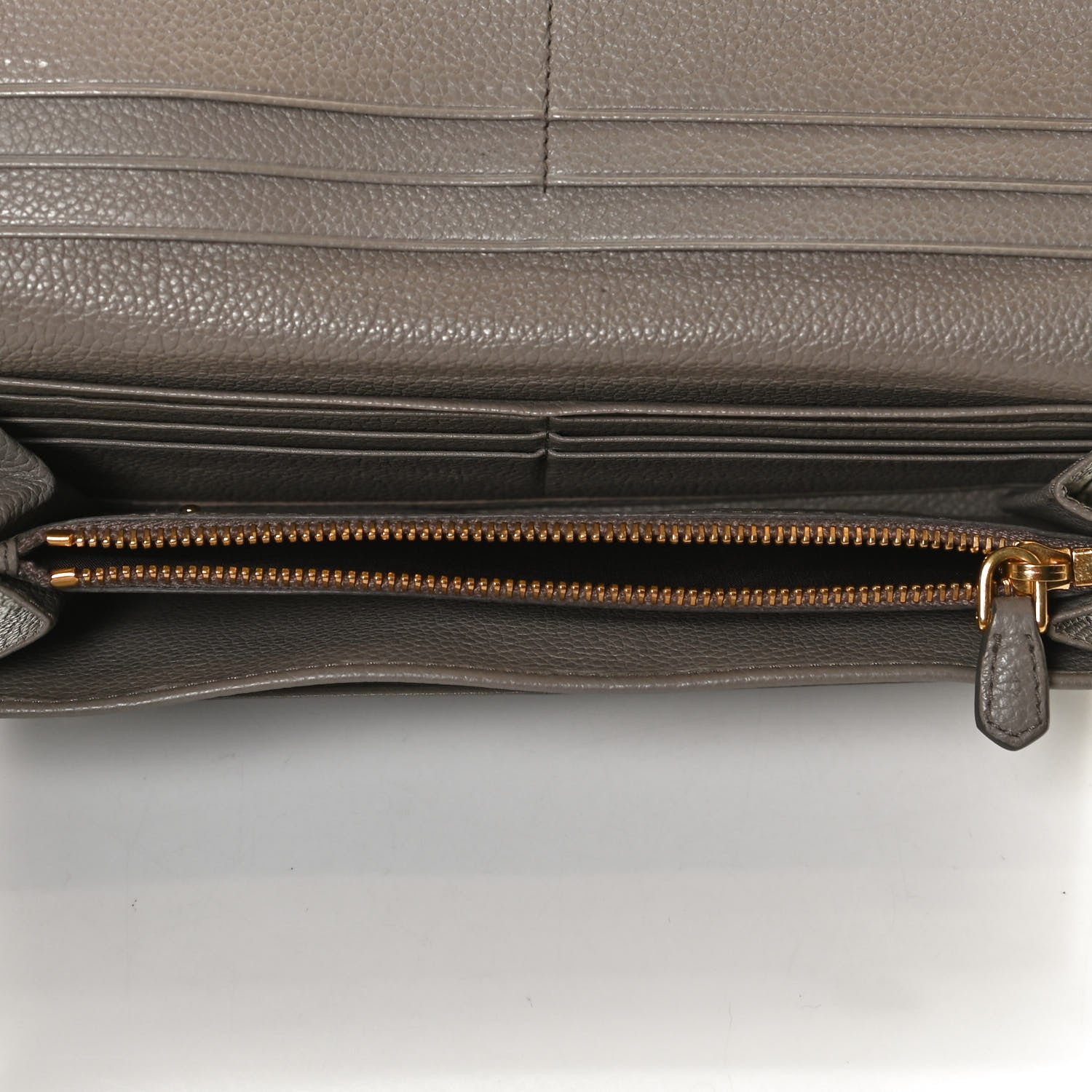 Prada Vitello Daino Metal Continental Flap Wallet Argilla 5 of 14